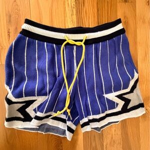 MNML Black and Blue Knit Shorts